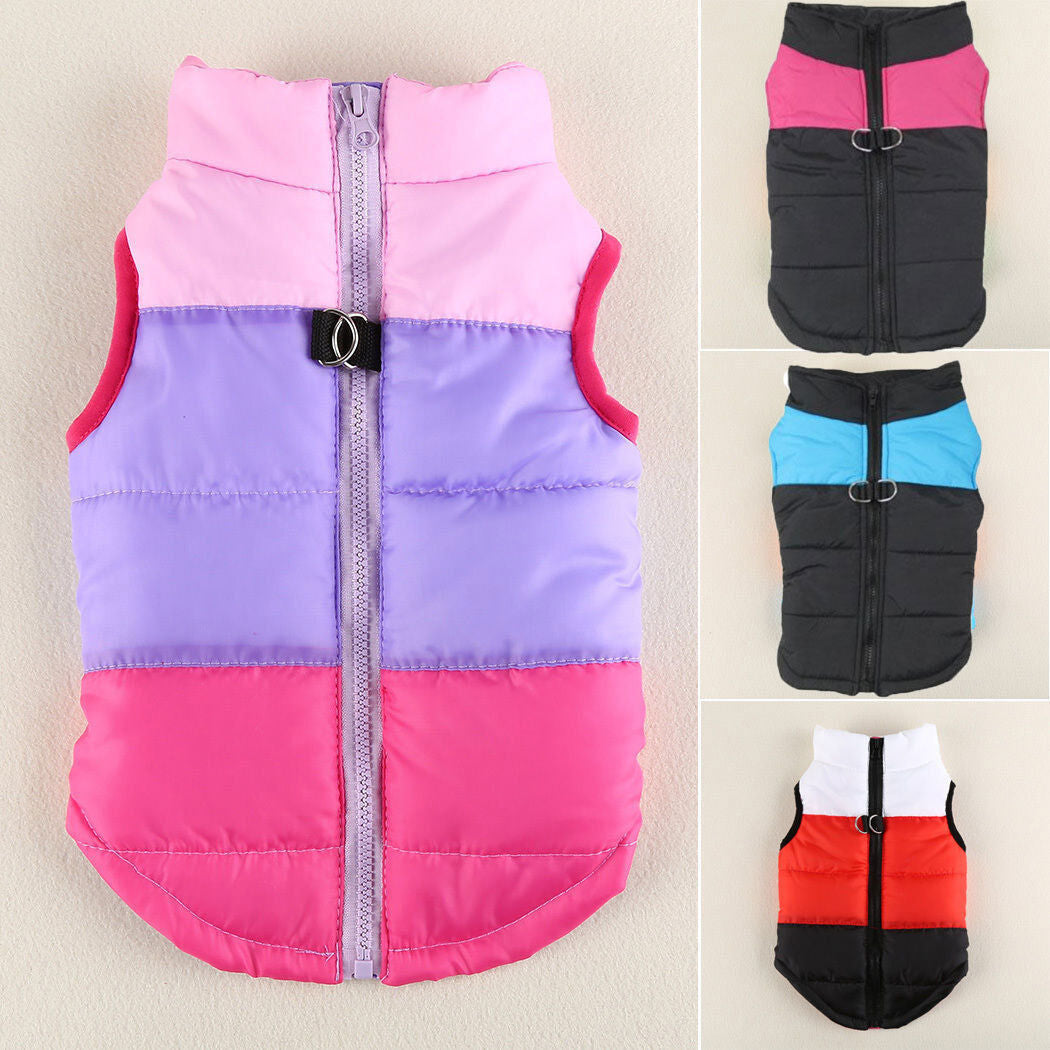 Warm Pet Dog Coats Jacket Outdoor Clothes Waterproof Winter Vest Puppy Coat UK