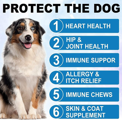 Dog Allergy Itchy Relief - 150 Immune System Support Chews with Duck Flavour.